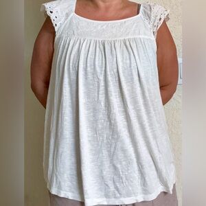 Torrid White Lace Trim Tank Top